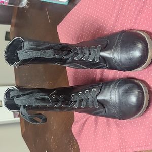 Lace up combat boots